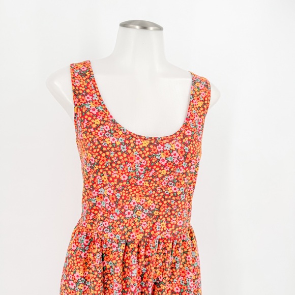 Toad&Co Floral Mini Dress - Orange and Pink - Picture 3 of 6